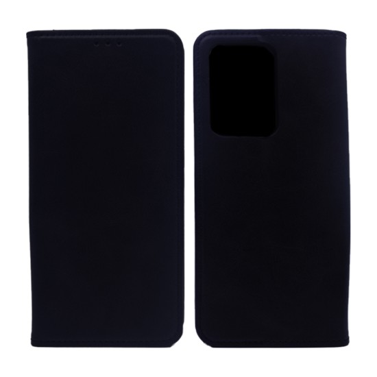 Leather Flip Cover with Internal Pocket For Samsung Galaxy S20 Ultra Black